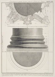 Tafel XCIII Großformatige Illustration eines Details vom Portikus des Pantheon aus 